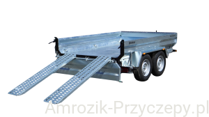 PRZYCZEPA ZASŁAW WT350TH 270x177 3500kg pompa elektryczna  i ręczna