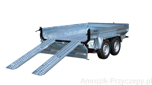 PRZYCZEPA ZASŁAW WT350TH 270x177 3500kg pompa elektryczna  i ręczna